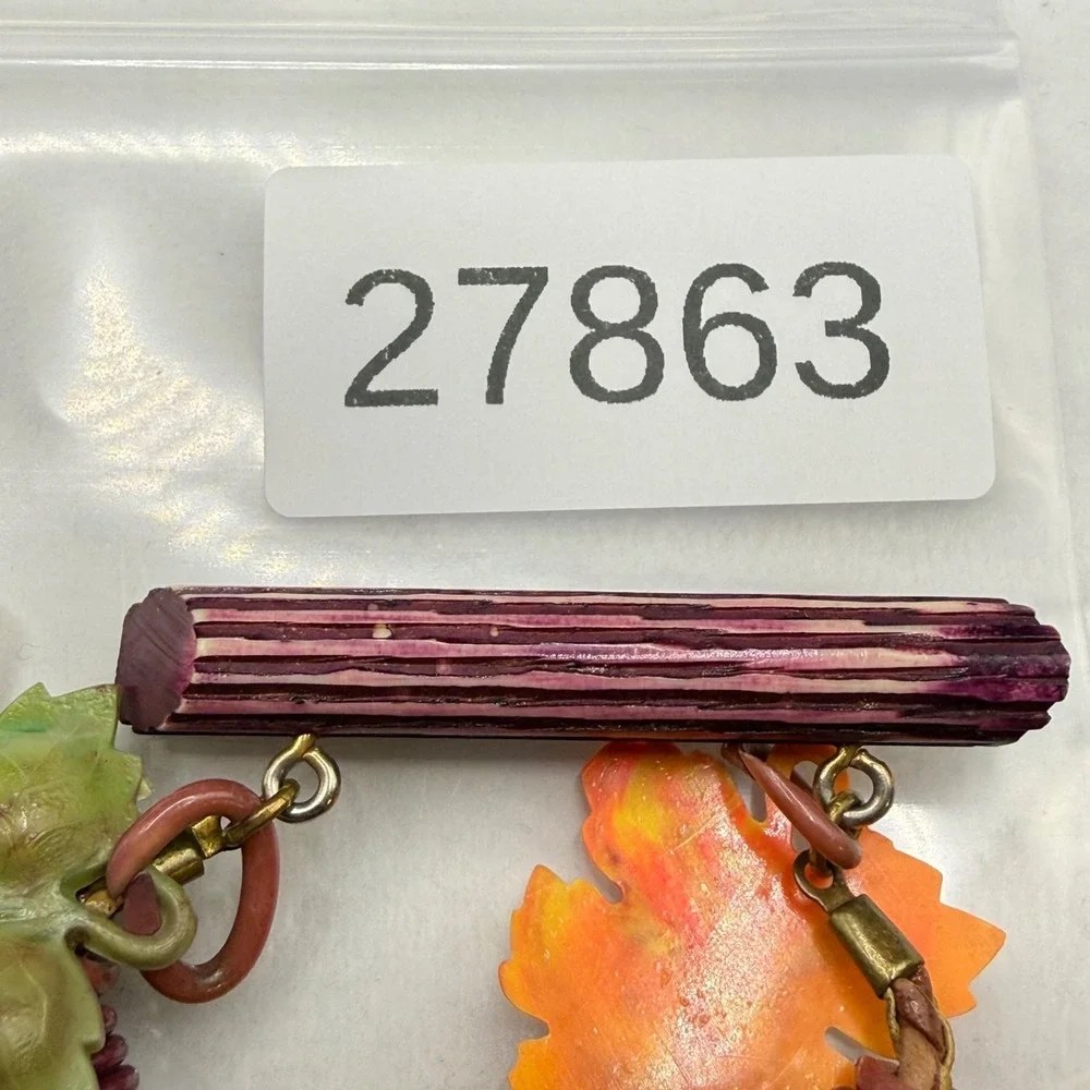 Vintage Hand Crafted Brooch Nature Leaves